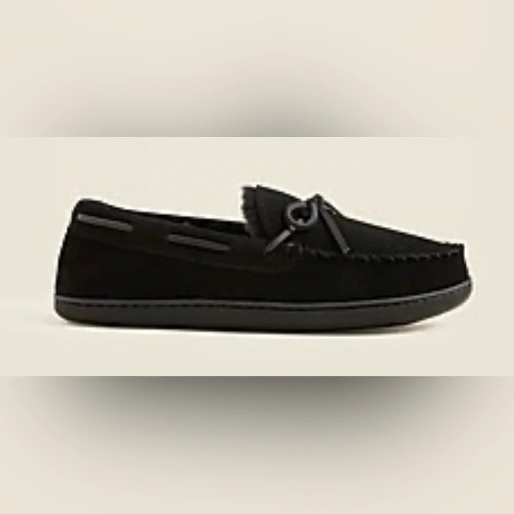 J.Crew Sherpa-lined suede slippers